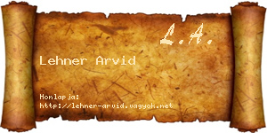 Lehner Arvid névjegykártya